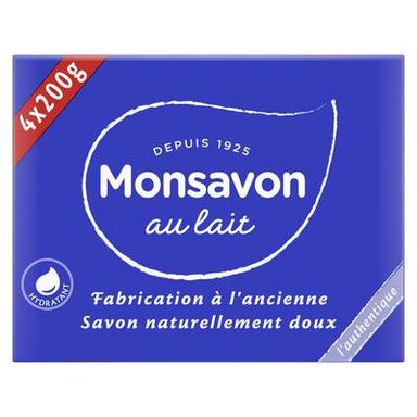 Monsavon Savons authentique au lait, 4x200g