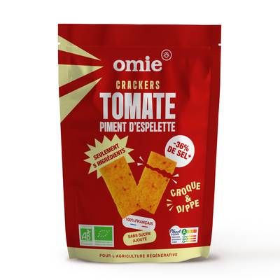 Omie Crackers Tomate aux Piments d'Espelette AOP Bio, 100g
