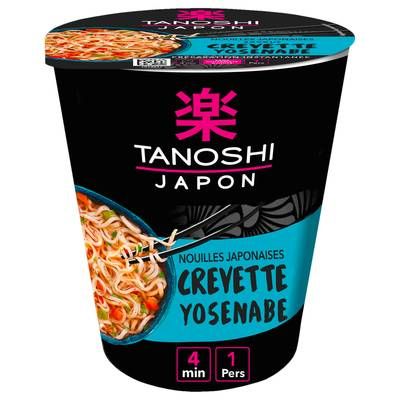 Tanoshi - Japon Nouilles Saveur Crevettes Yosenabe en cup, 65g