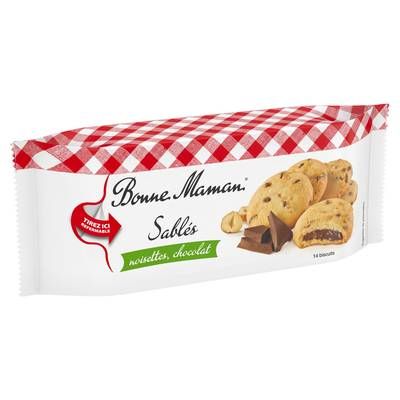 Bonne Maman Sablé fourré Chocolat Noisettes, 14 biscuits - 150g