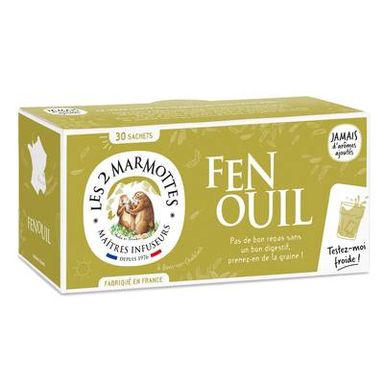 Les 2 Marmottes Tisane fenouil, 30 sachets