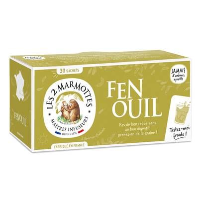 Les 2 Marmottes Tisane fenouil, 30 sachets