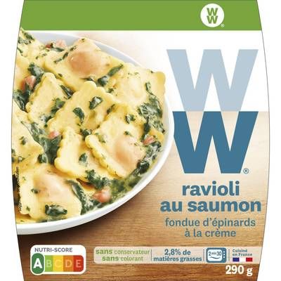 WW Raviolis au Saumon Fondue d'Epinards à la Crème, 290g
