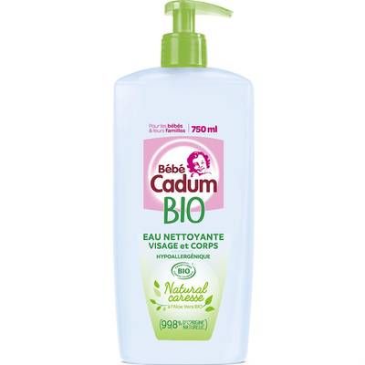 Bébé Cadum Eau Nettoyante Certifiée Bio Natural Caresse Hypoallergénique, 750ml