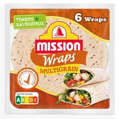 Mission 6 galettes Wraps multigrains, 370g