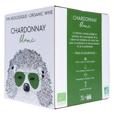 Vin De France blanc Hérisson Chardonnay Bio, Bag in box 3L