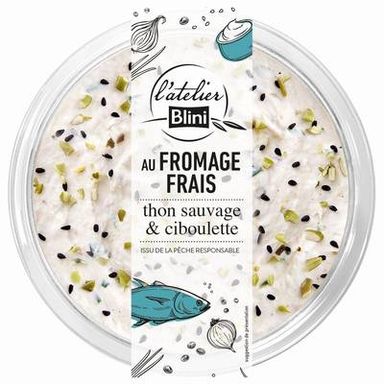 Atelier Blini Tartinable au Fromage Frais Thon Sauvage & Ciboulette, 140g