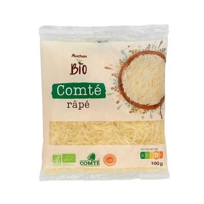 Auchan BIO Comté râpé bio AOP, 100g