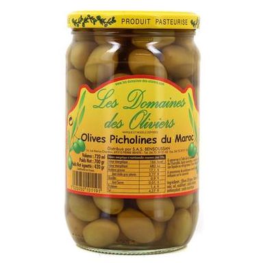 Les Domaines des Oliviers Olives Vertes Picholines du Maroc, 72cl