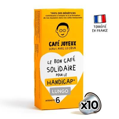 Café Joyeux Café Capsules 100% Arabica Lungo Intensité 6 Compatibles Nespresso, 10 capsules