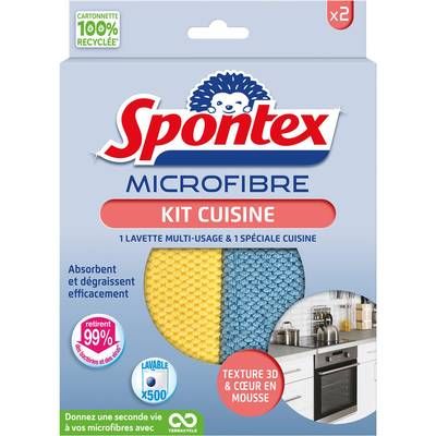 Spontex Microfibre Kit cuisine, 2 pièces