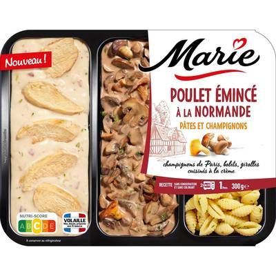 Marie Poulet Emincé à la Normande, Pâtes et Champignons, 300g