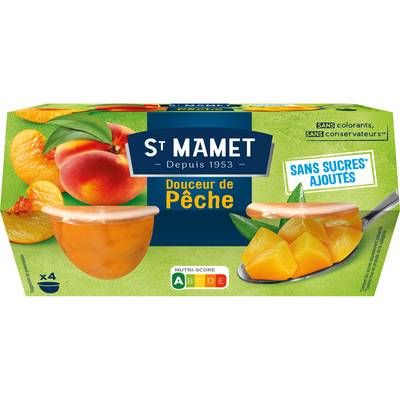 St Mamet Pêche sans sucre ajouté, 4x113g