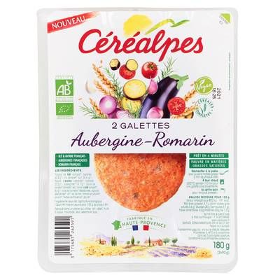 Céréalpes Galettes Aubergine Romarin Bio, 2x90g