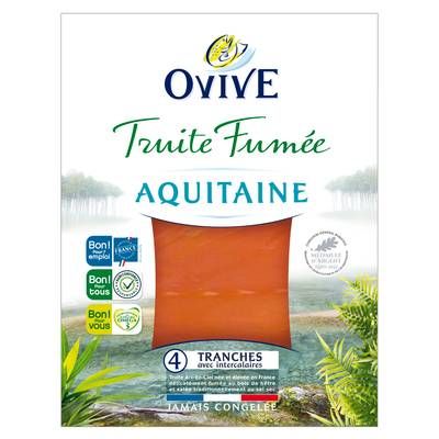 Ovive Truite Fumée d'Aquitaine, 4 tranches - 120g