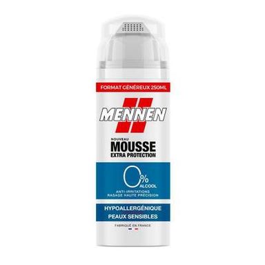 Mennen Mousse à raser Hypoallergénique Peaux Sensibles 0%, 250ml
