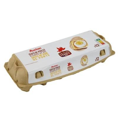Auchan Oeufs de poules élevées au sol, 12 oeufs