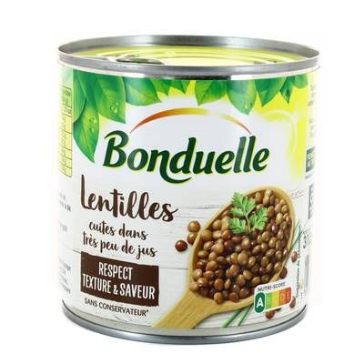 Bonduelle Lentilles Cuites Vapeur dans très peu de jus, 310g