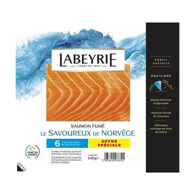 Labeyrie Saumon fumé de Norvège, 6 tranches - 240g