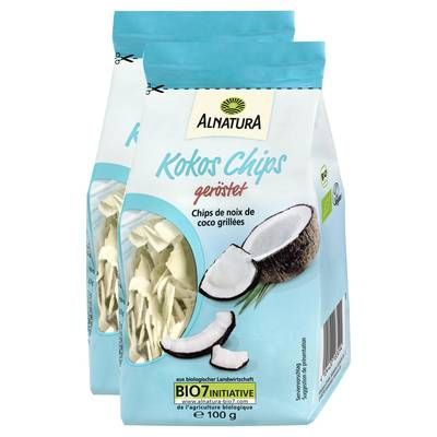 Alnatura Chips noix coco grillée bio, Lot de 2x100g