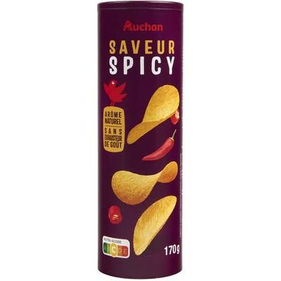 Auchan Chips tuiles saveur spicy, 170g