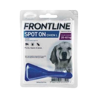 Frontline Pipette anti-tiques et anti-puces Spot On taille L pour chien moyen, 1 pièce