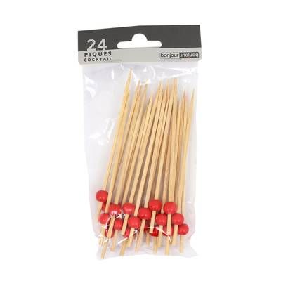 Bonjour Pique Apéritif Bambou, 24 piques