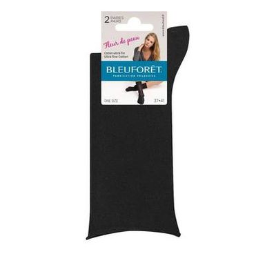 Bleuforêt 2 paires de mi chaussettes noires, Taille 37/41