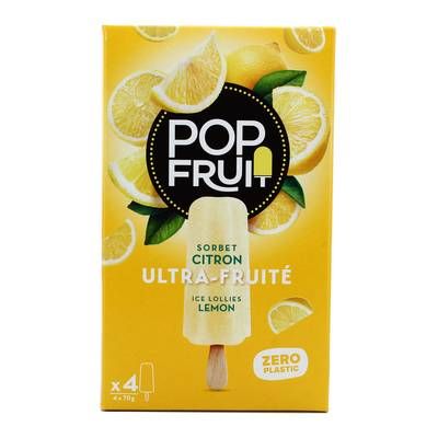 Pop' Fruit Bâtonnets Citron, 4 bâtonnets - 280g