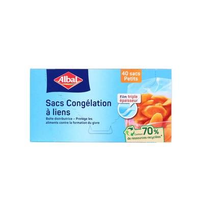 Albal Sacs congélation à liens - Petit modèle, 40 sacs