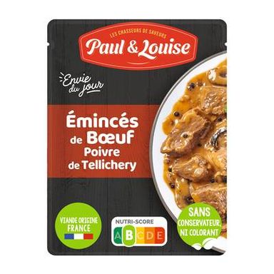 Paul & Louise - Envie du Jour Emincés de Boeuf au Poivre de Tellichery, 180g
