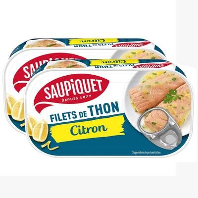 Saupiquet Filets de Thon Citron, Lot de 2x115g