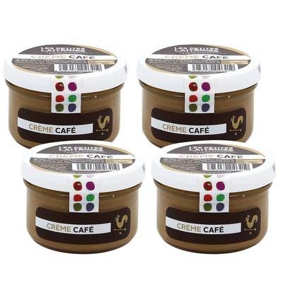 Les Petites Laiteries Petit Pot de Crème Café - Lait de vache pasteurisé, Lot de 4x100g