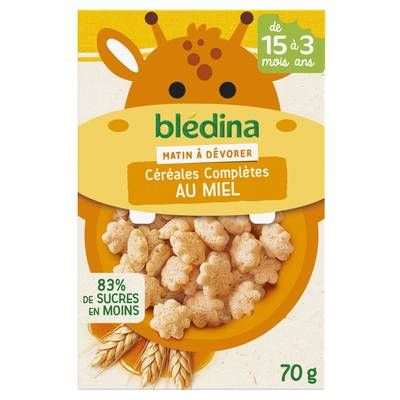 Blédina Céréales Complètes au Miel Bébé Dès 15 mois, 70g