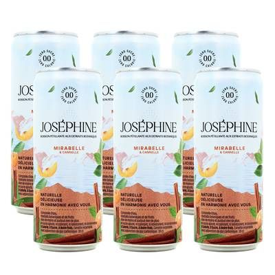 Josephine Eau pétillante à la mirabelle et cannelle, Lot de 6x33cl