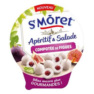 Saint Moret Billes de fromage frais et compotée de figue, 100g