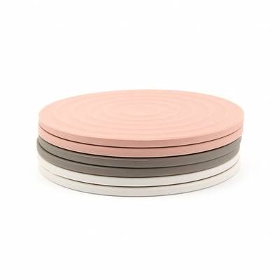 Point virgule Set de 6 sous-verres en silicone 3 couleurs ø 10cm, 6 pièces