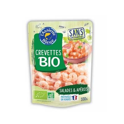 L'Assiette Bleue Crevettes Décortiquées Nature, Bio, 100g