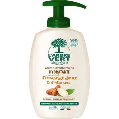 L'Arbre Vert Bien-Etre Crème lavante mains adoucissante aux extraits d'Amande douce, 300ml