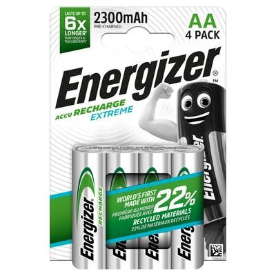 Energizer 4 Piles Rechargeables HR6 AA 2300mAh Extreme, 4 piles