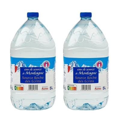 Auchan Eau de source de montagne, Lot de 2x5L