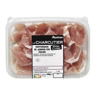 Auchan Le Charcutier Chiffonnade de Jambon Cru Italien, 80g