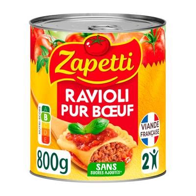 Zapetti Ravioli pur Boeuf au Blé Complet, 800g