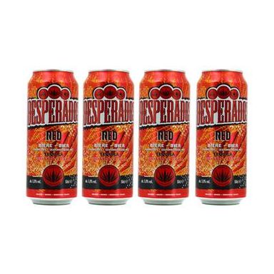 Desperados Red Bière aromatisée téquila, guarana, cachaca 5.9°, Lot de 4x50cl