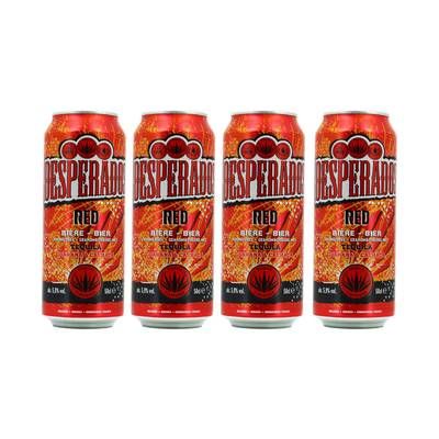 Desperados Red Bière aromatisée téquila, guarana, cachaca 5.9°, Lot de 4x50cl