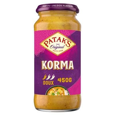 Patak's Original Sauce Korma - Sauce Curry Doux Indienne, 450g