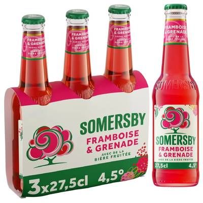 Somersby Bière aromatisée framboise et grenade 4,5°, 3x27,5cl