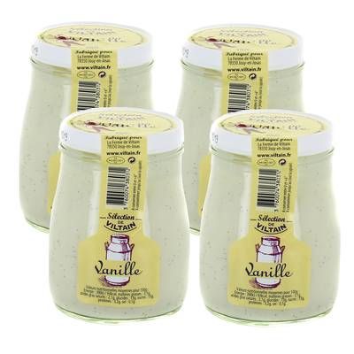 Ferme de Viltain Yaourt Lait Entier Saveur Vanille, Lot de 4x180g