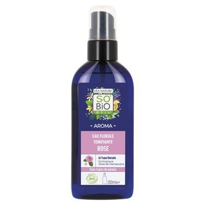 SO'BIO ETIC Eau florale tonifiante rose, tous types de peaux, 200ml