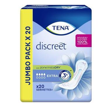 Tena Serviette incontinence extra discreet, 20 pièces